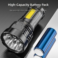 Linterna de Emergencia Recargable de Alta Potencia con 8 LED, Más de 1000 Lúmenes, Clasificación IP55, Carga USB, Cuerpo de Lámpara de ABS para Acampar al Aire Libre