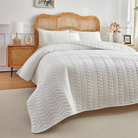 Ultra-Sonic Quilting Technology Ensemble de literie 3 pièces Couette Drap de lit Couvre-lit Couvre-lit pour hôtels