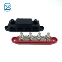 Barre de bus en cuivre 12V 250A, robuste, 4x goujons de 3/8 pouces, bloc de distribution d'alimentation pour bateau, camping-car, camion, SUV