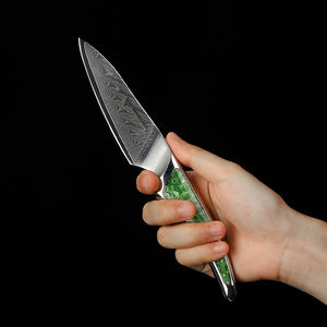 Couteau d'office en acier damas de 3.5 pouces avec manche en résine <span class=keywords><strong>éplucheur</strong></span> de fruits et légumes <span class=keywords><strong>professionnel</strong></span> pour les chefs de maison Gadget de cuisine tranchant - Product Image 5