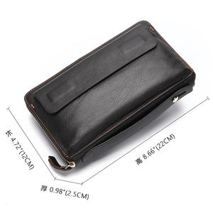 Cartera de Mano de Cuero Genuino Suave para Hombre, con Bloqueo RFID, Ligera, con Cierre, Estilo Moderno, para Negocios - Product Image 4