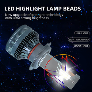 หลอดไฟหน้า LED K2 60W 6000lm กำลังสูงรุ่นใหม่ H4 H7 9005 9006 12V หลอดไฟสีขาวเย็นสองท่อทองแดง - Product Image 5