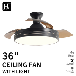 Ventilateur de plafond LED à pales rondes minimalistes en ABS de 42 pouces, 3 pales avec moteur CC pour salon, salle à manger - Product Image 5