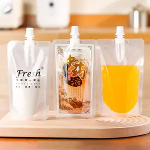 Sacs d'emballage en plastique réutilisables de qualité alimentaire imprimés personnalisés pour boisson, jus, eau, lait, thé, café, pochette pour bec verseur