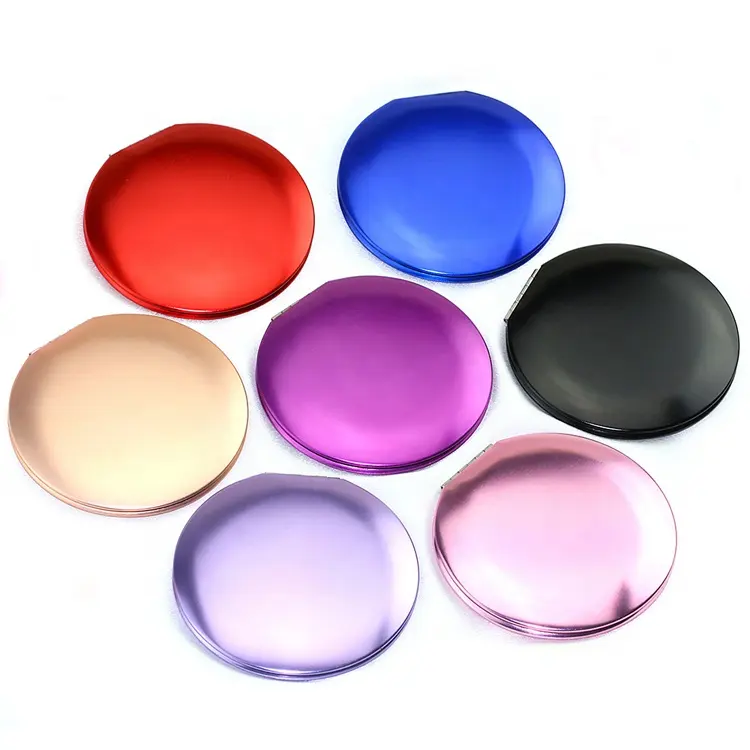 Aluminium Vrouwen Vouwen Groothandel Spiegel Voor Meisje Make-Up Compact Pocket Mirror