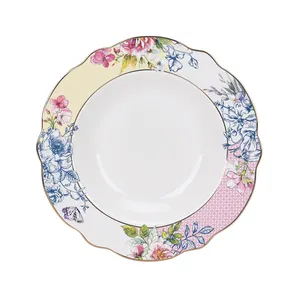 20pcs European Elegant Vintage Floral Dinnerware Plate Set For 4 People Party Wedding Dinner Sets With Home Use Cups
