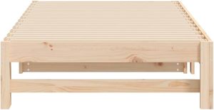 Cama de madera para niños, plataforma de diseño, camas para niños pequeños, muebles de dormitorio para niños, cama nido de madera para niños de tamaño doble blanco - Product Image 4