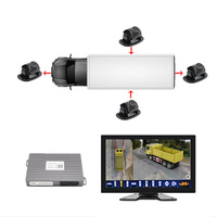 Caméra de recul de voiture 10,1 pouces 1080P 3D 3,5D AHD 360 avec écran tactile IPS, système panoramique AI DMS 360 pour camion et bus