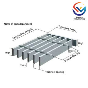 Shangyi Fábrica de suelo de <span class=keywords><strong>metal</strong></span> al aire libre 32x5mm Pasarela de rejilla de acero Galvanizado Plataforma de rejilla de acero personalizada Pasarela - Product Image 2
