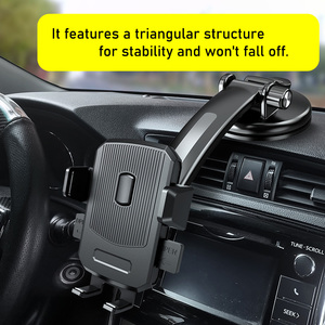 Support magnétique pour té<span class=keywords><strong>l</strong></span>éphone de voiture à hauteur réglable avec rotation à 360° °   Support à ventouse rotatif pour tableau de bord et pare-brise - Product Image 4