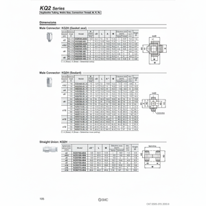 นิวเมติกส์แบบสัมผัสเดียว KQ2H12-00A ชิ้นส่วนนิวเมติก SMC - Product Image 1