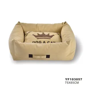 New design cozy crown dog bed, fuzzy soft warm pet bed