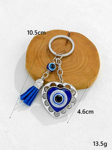 Porte-clés en émail avec strass, papillon, éléphant, mauvais œil, amulette, pompons, mauvais œil turc, porte-clés de voiture, mauvais œil, bijoux, pendentif - Product Image 5