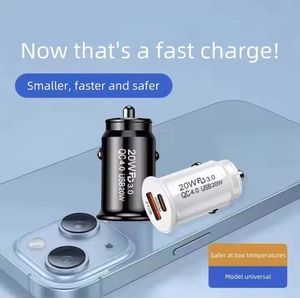 USB C Car Charger QC 4.0 USB PD 20W Car Phone Charger Fast Charging A+C Mini Mobile Car Charger with Package <b>Box</b> - Product Image 5