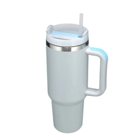 Gobelet isotherme en acier inoxydable 40 oz, double paroi, avec couvercle et pailles, pour voiture et boissons glacées