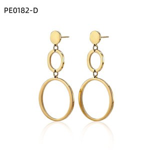 Pendientes geométricos chapados en plata de aleación de zinc Amy Amy Trendy para mujer, joyería de fiesta PE0182 - Product Image 2