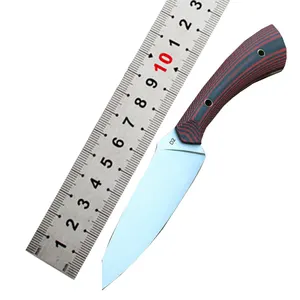 OEM free sample factory price full tang Survival hunting D2 fixed Knife 7 Inches fixed Blade with leather cover