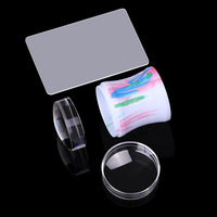 Tampon à ongles en silicone transparent avec grattoirs pour Nail Art