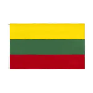 大型定制标记标志立陶宛旗帜90 * 150厘米聚酯升华旗帜