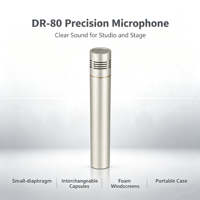 Microphone à condensateur à diaphragme fin DR-80 avec capsules interchangeables cardioïdes et supercardioïdes, XLR, pour studio et scène en direct