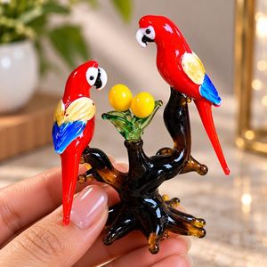 Figura de Loro Ara de Cristal Hecha a Mano, Adorno de Pájaro Colorido, Escultura de Animal para Decoración del Hogar o Escritorio - Product Image 3