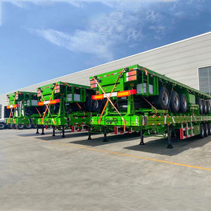 รถกึ่งพ่วงเตียงแบนรถกึ่งพ่วงสำหรับ53ft 48ft 40ft 3เพลา4เพลารถแบบกำหนดเอง - Product Image 2