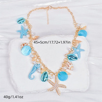 Bohemian Vacation Ocean Series Shell Starfish gargantilla collar perla caballito de mar chica mujeres playa fiesta collar joyería
