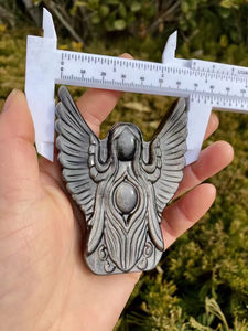 Sculpture d'ange en obsidienne, cristal d'énergie naturel poli, pour la décoration de la maison et du bureau, guérison Reiki, équilibre des chakras, cadeau - Product Image 4