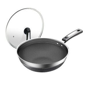 Poêle à frire <span class=keywords><strong>plate</strong></span> antiadhésive en acier inoxydable 316 personnalisée Usage domestique Cuisinière à induction Marmite Gaz Vente directe d'usine Ustensiles de cuisine - Product Image 6