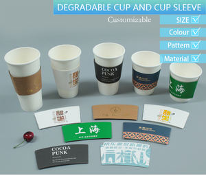 Manchons de tasses à café en papier kraft noir imprimés avec logo, jetables, pour boissons chaudes ou froides, compatibles avec les tasses universelles de 12 et 16 oz - Product Image 2