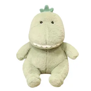 Mainan hewan boneka dinosaurus hijau dengan sayap lucu lembut kenyamanan bayi mainan boneka dinosaurus mewah hadiah kustom