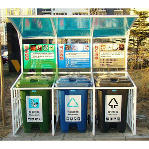 Smart Waste <b>Bins</b> Outdoor Stainless Steel Recycling <b>Storage</b> Bucket Rectangular Modern Multi Functional Collection Shelter - Product Image 4