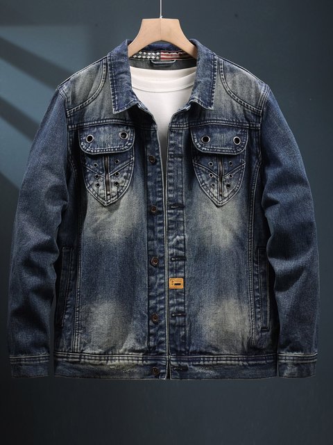 Denim Jeans Jackets High Quality Denim Jacket for Men Factory Wholesale Custom High Quality Mens Denim Jackets