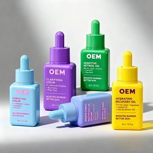 Suero hidratante personalizado OEM, suero facial hidratante con escualano, glicerina, ceramida, hidratante para el cuidado de la piel brillante y húmeda - Product Image 1