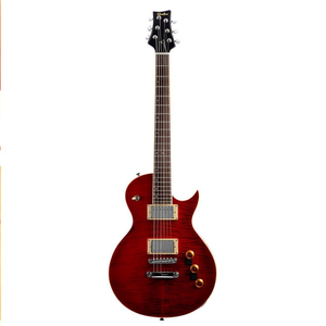 Guitare électrique à corps plein avec micros humbucker, rouge bordeaux, longueur d'échelle 628 mm - Product Image 3