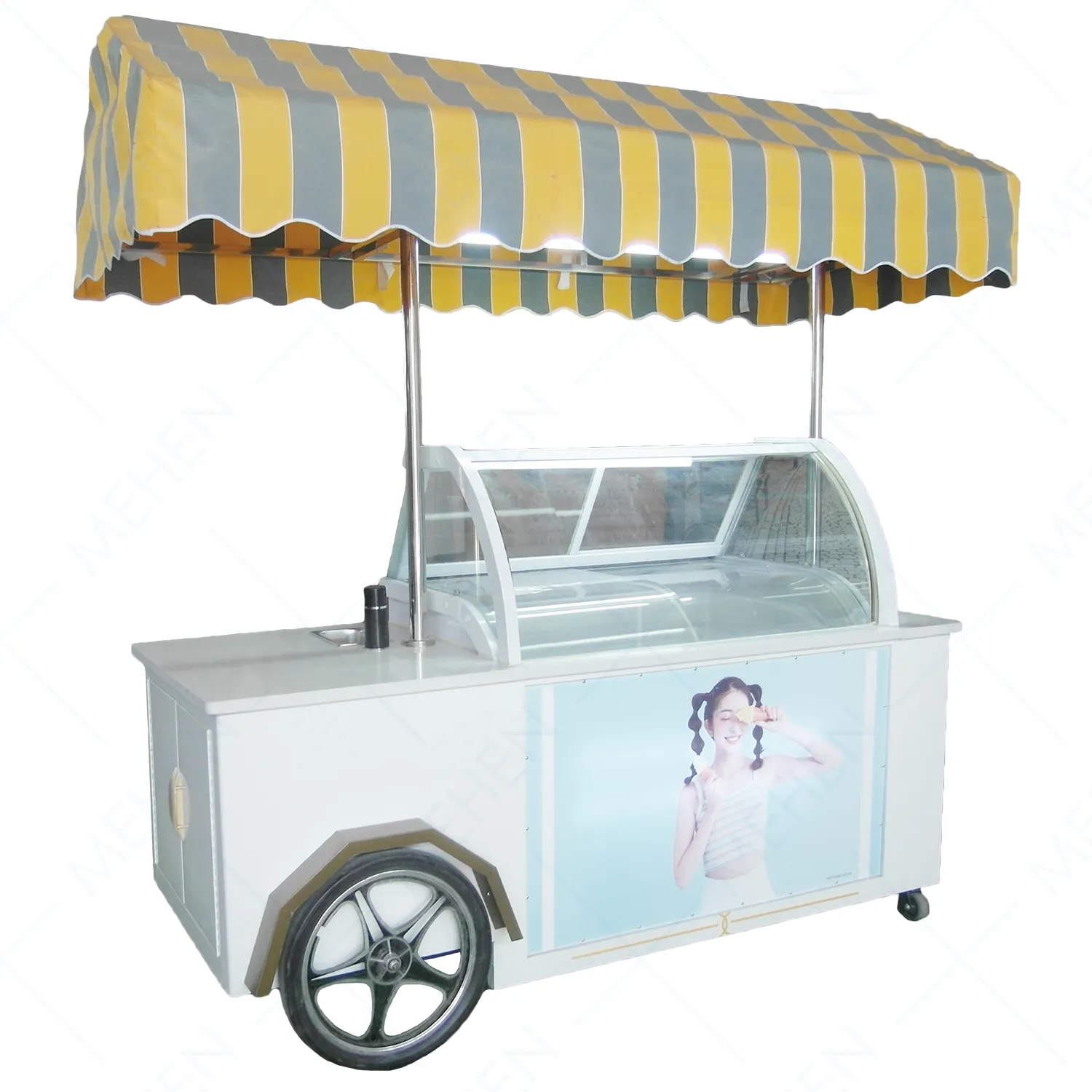 Carrello a spinta per gelato Mobile pieghevole per vendita di camion per barbecue in concessione rimorchio alimentare per congelatore Jiangsu personalizzato messicano