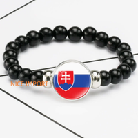 Bracelet perlé élastique noir drapeau roumain le plus vendu, accessoires patriotiques pour les mains, bracelet tendance pour hommes et femmes