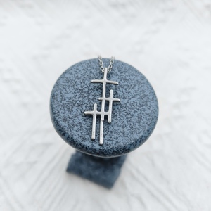 316 L Acero inoxidable Fiel Luz Tres Cruz Collar <span class=keywords><strong>Esperanza</strong></span> en Cristo Tres Cruz Joyería Delicado Collar diseñado - Product Image 1