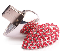 Clé USB élégante en forme de cœur 8 Go, ensemble cadeau clé USB dorée pour promotions d'entreprise
