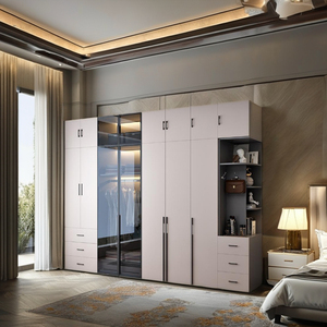 Set Cabina Armadio di Lusso Moderno su Misura con Luci a LED <span class=keywords><strong>Guardaroba</strong></span> Completo per Camere <span class=keywords><strong>da</strong></span> <span class=keywords><strong>Letto</strong></span> per Case e Appartamenti con Ante in Vetro e MDF per Riporre i Vestiti - Product Image 3