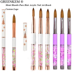 Nouveau cristal violet <span class=keywords><strong>brosse</strong></span> <span class=keywords><strong>à</strong></span> ongles logo personnalisé pincé pur <span class=keywords><strong>cheveux</strong></span> poignée en métal poudre acrylique <span class=keywords><strong>brosse</strong></span> d'art des ongles - Product Image 1