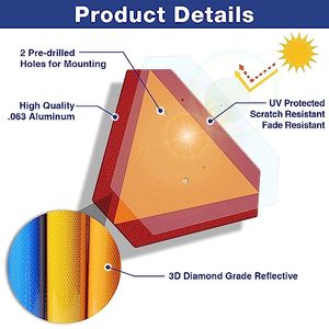 ANT5PPE SMV Hoja de aluminio reflectante Placa de marcado trasero de grado de diamante <span class=keywords><strong>Señal</strong></span> triangular <span class=keywords><strong>para</strong></span> uso en exteriores <span class=keywords><strong>Señal</strong></span> de vehículo de movimiento lento - Product Image 4