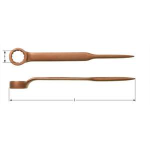 AMPCO - BN0033B Construction box <b>wrench</b> offset with <b>pin</b>, Beryllium Copper (inches) - Product Image 1