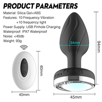 LOVE BDSM Pleasure Silicone Anal Plug LED Light Changeable Télécommande Vibrant Male Female Masturbation anal plug