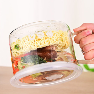 Pentola in Vetro Borosilicato Trasparente Resistente al Calore con Coperchio in Plastica, per Uso su Fornello e Microonde - Product Image 4