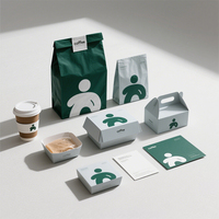 Ensemble d'emballages alimentaires et pour café écologiques Nova 2026, nouveau design, logo personnalisé, avec sac, pochette, boîte, carte de visite