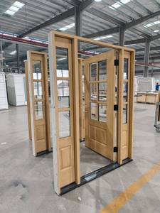 <span class=keywords><strong>Porte</strong></span> prémontée <span class=keywords><strong>en</strong></span> fibre <span class=keywords><strong>de</strong></span> verre avec 2 veilleuses, marron teinté, encastrée avec Alu. Lite entre le double verre clair trempé - Product Image 4