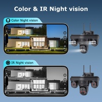 Nouvelle caméra dôme solaire 4G IP66 transfrontalière AOV 9MP à trois vues, vision nocturne extérieure couleur avec compensation de rétroéclairage