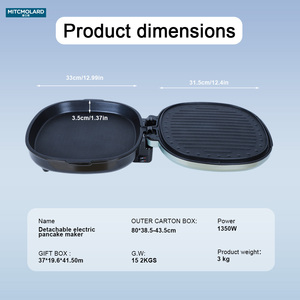 Plancha Eléctrica Desmontable al por Mayor de Fábrica, Color Personalizado, Antiadherente, para <span class=keywords><strong>Pizza</strong></span>, con Logotipo OEM Disponible - Product Image 6
