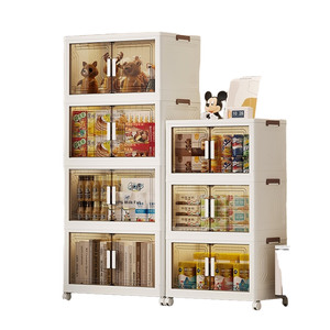 Gabinete de almacenamiento de múltiples capas plegable, armario de plástico para el hogar con vajilla para almacenamiento de juguetes y cajas - Product Image 1
